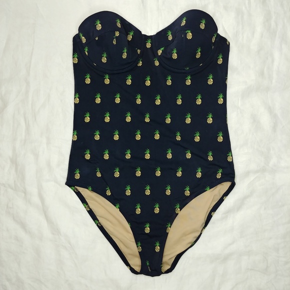 J. Crew Other - J.Crew Pineapple One Piece Swimsuit Bustier
